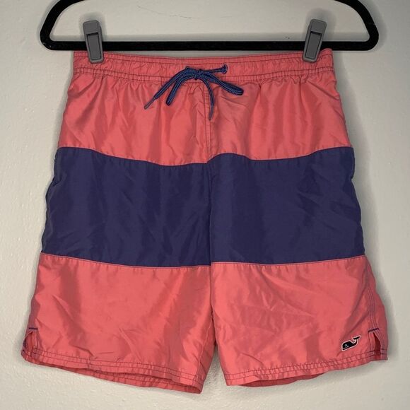 Vineyard Vines Other - Vineyard Vines Coral And Navy Boys Size 16 Swim Shorts